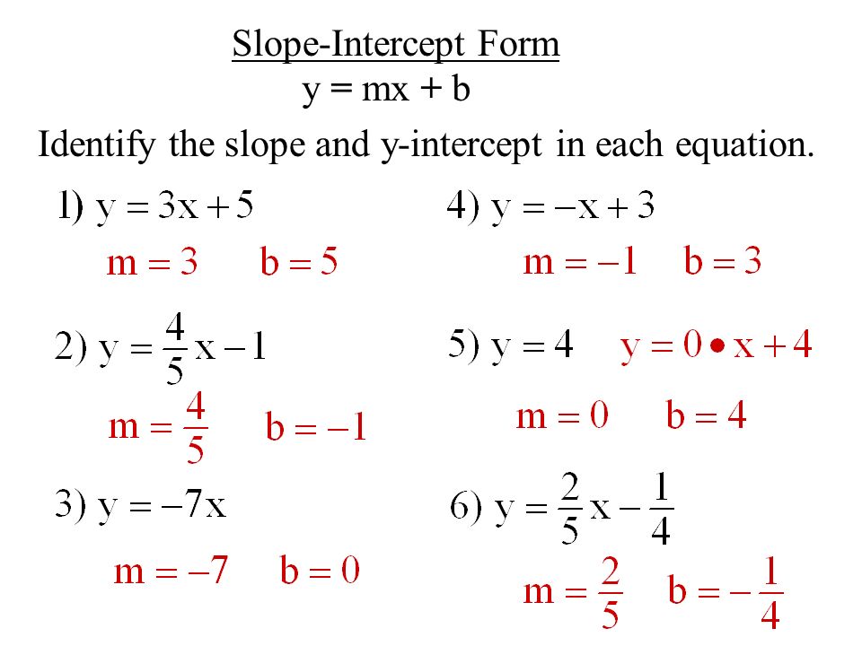 how to write a slope intercept equation into standard form